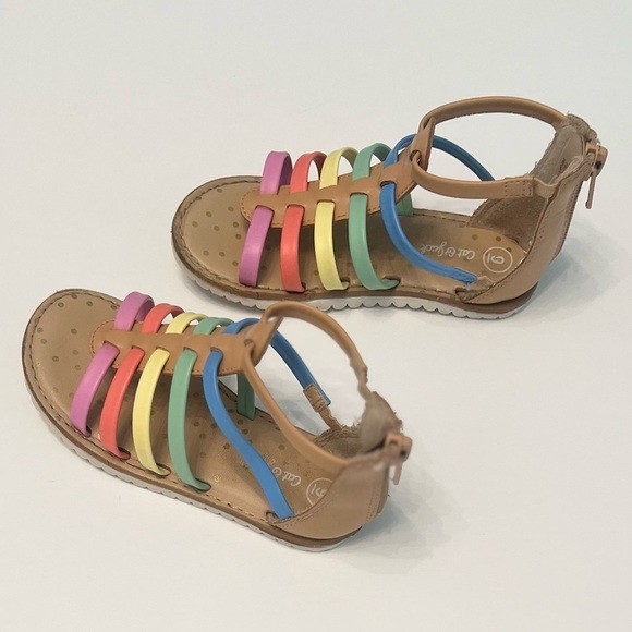 Cat & Jack Toddler Girls Farrah Rainbow Gladiator Sandals Size 9 - Picture 6 of 6